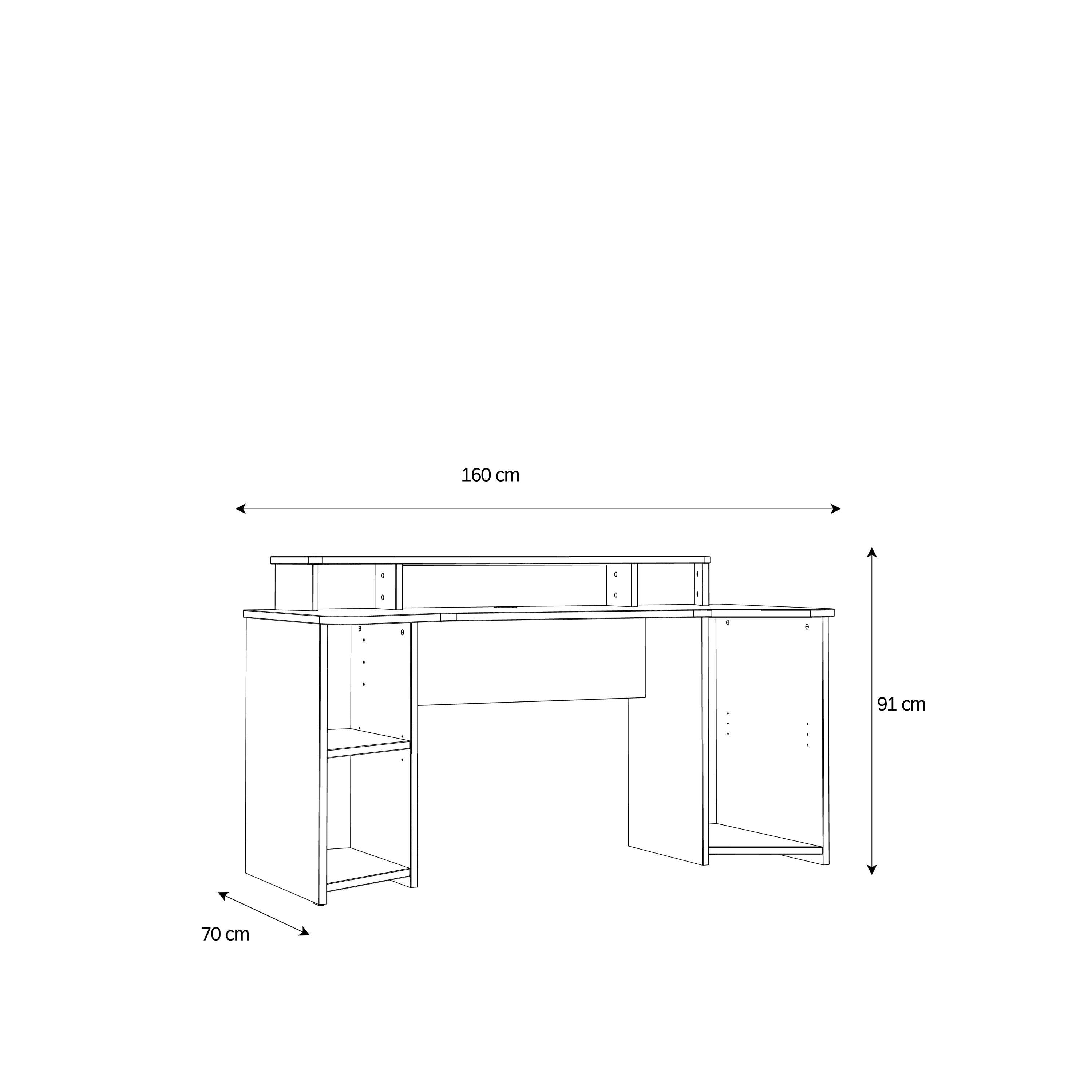 Tezaur Gaming Desk With LED Lighting In Matt Black - Price Crash Furniture