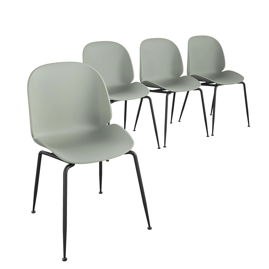 COSMOLIVING Aria Resin Dining Chair 4 pack in Light Sage Green - Price Crash Furniture