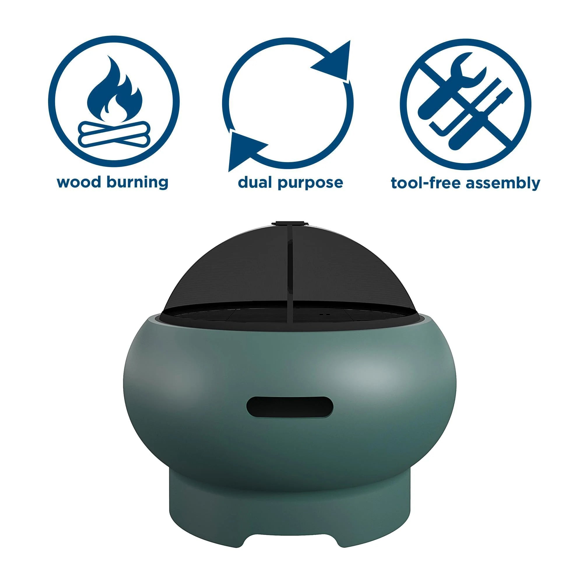 NOVOGRATZ (UK) Asher 22in Fire Pit Dark Green - Price Crash Furniture