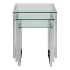 Katrine Modern Nest Of Tables With Glass Top Set Of 3 - Price Crash Furniture