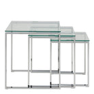 Katrine Modern Nest Of Tables With Glass Top Set Of 3 - Price Crash Furniture