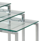 Katrine Modern Nest Of Tables With Glass Top Set Of 3 - Price Crash Furniture