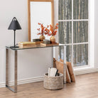 Katrine Modern Console Table With Glass Top - Price Crash Furniture