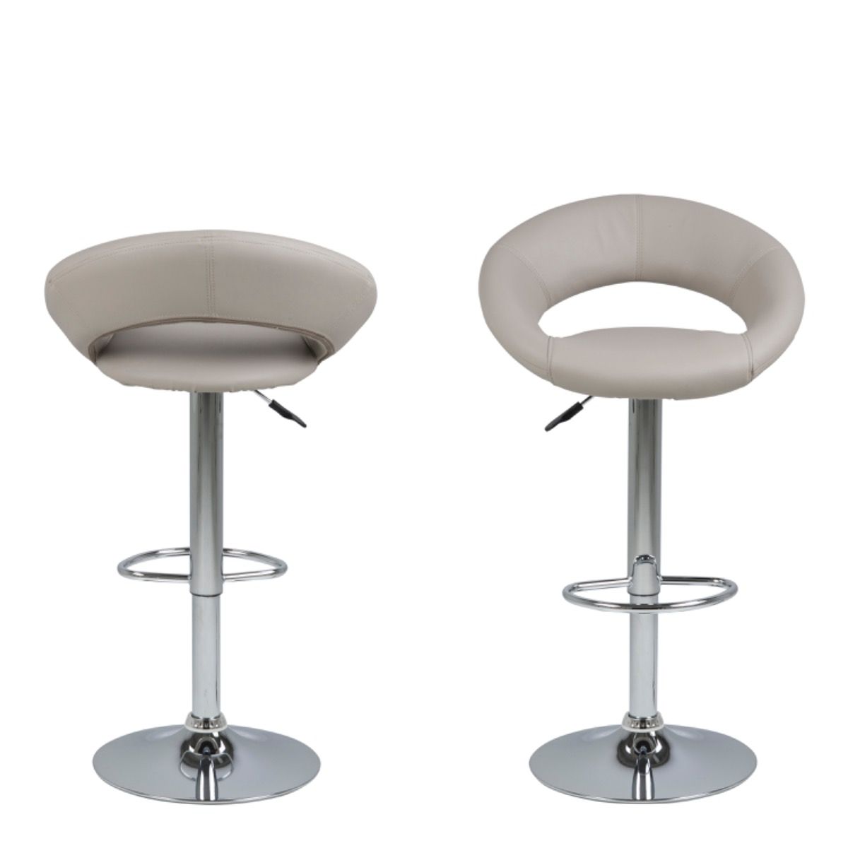 Plump Light Grey Swivel Bar Stool With Open Back - Price Crash Furniture