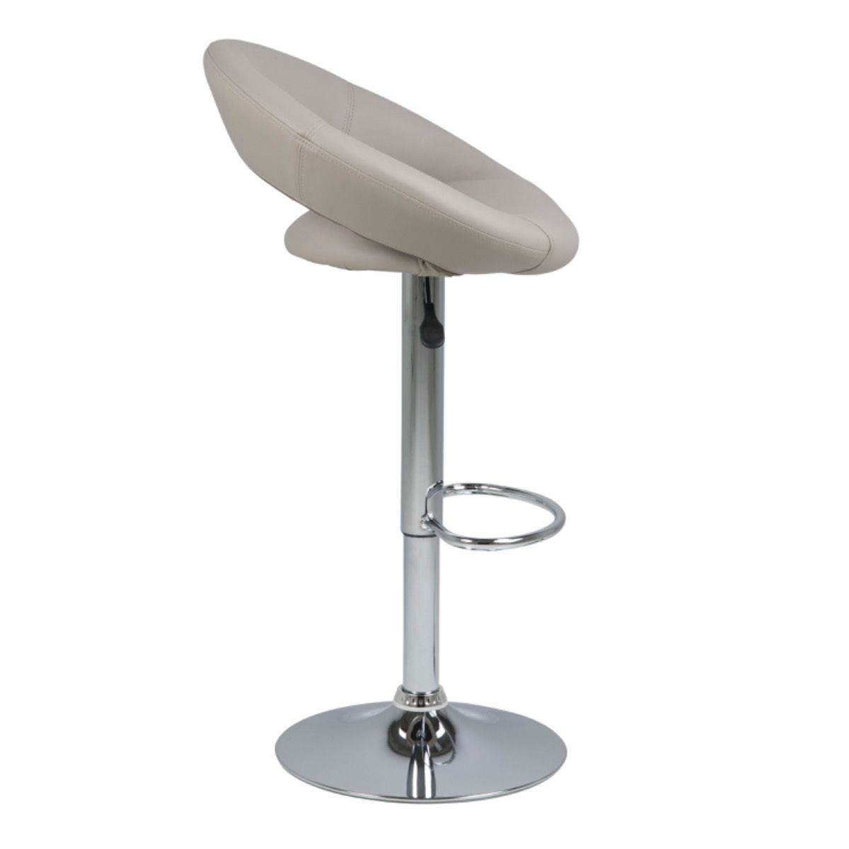 Plump Light Grey Swivel Bar Stool With Open Back - Price Crash Furniture