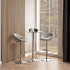 Plump Light Grey Swivel Bar Stool With Open Back - Price Crash Furniture