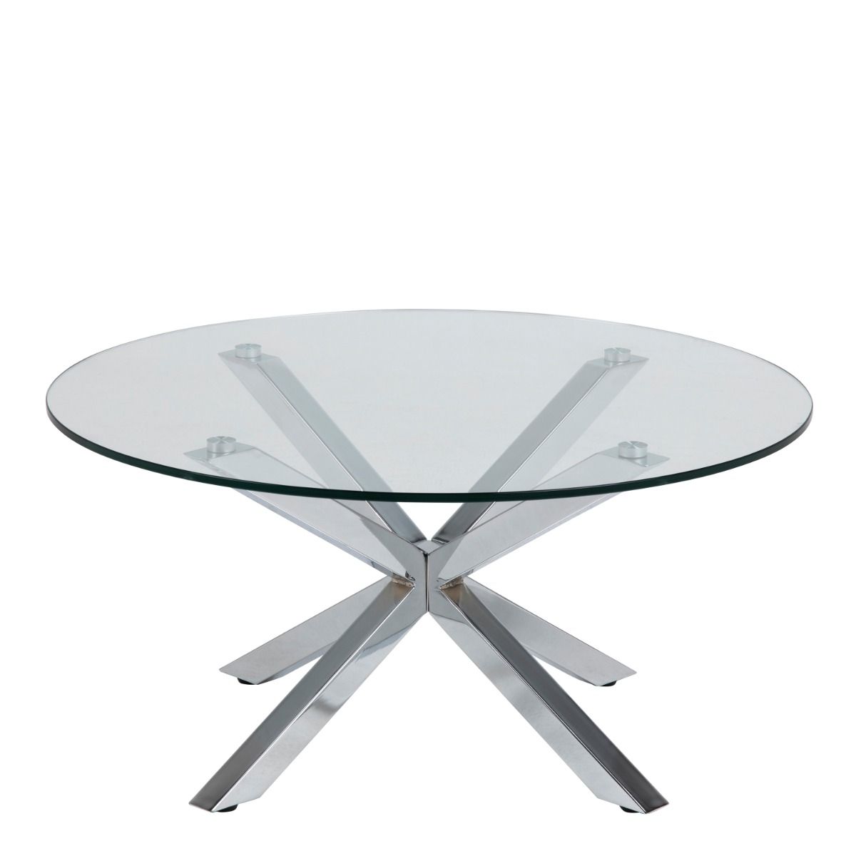 Heaven Round Coffee Table With Clear Glass Top - Price Crash Furniture