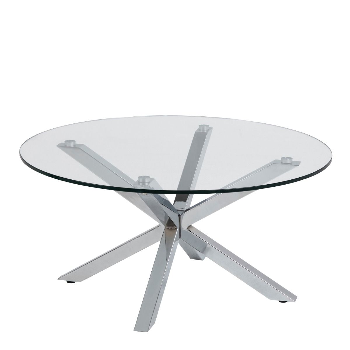 Heaven Round Coffee Table With Clear Glass Top - Price Crash Furniture