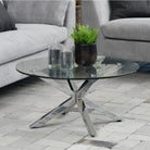 Heaven Round Coffee Table With Clear Glass Top - Price Crash Furniture