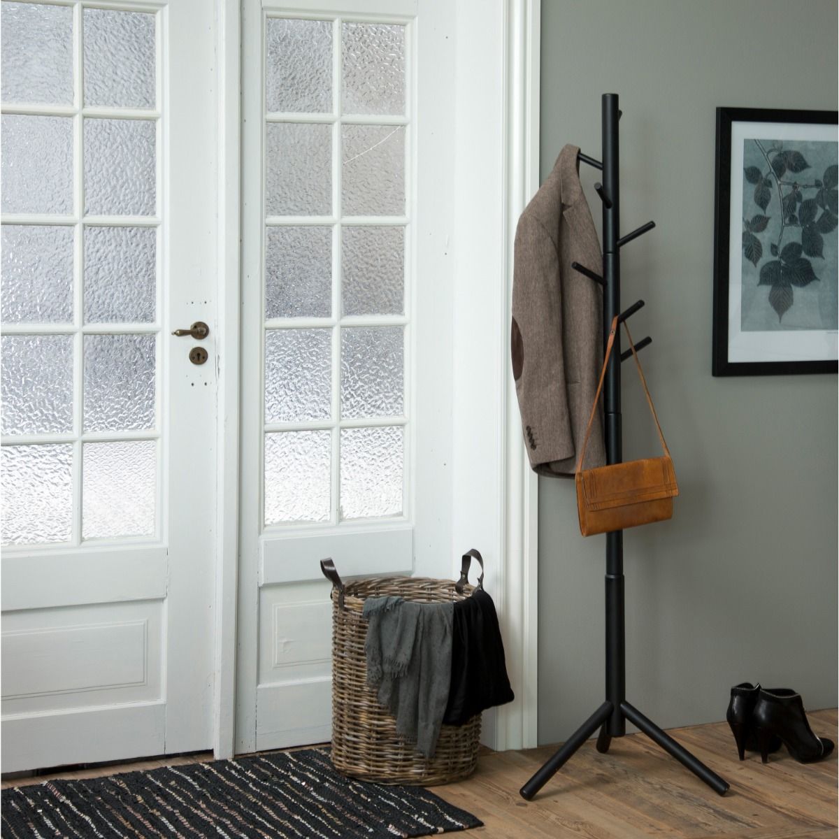 Bremen Modern Coat Stand In Black - Price Crash Furniture