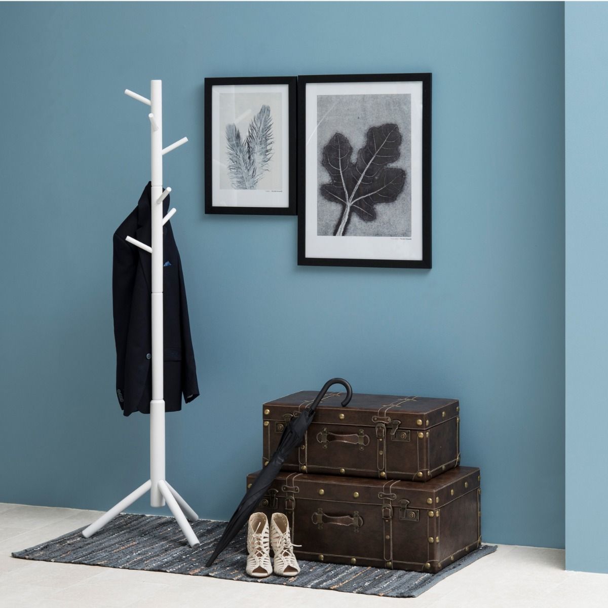 Bremen Hallway Coat and Hat Stand In White - Price Crash Furniture