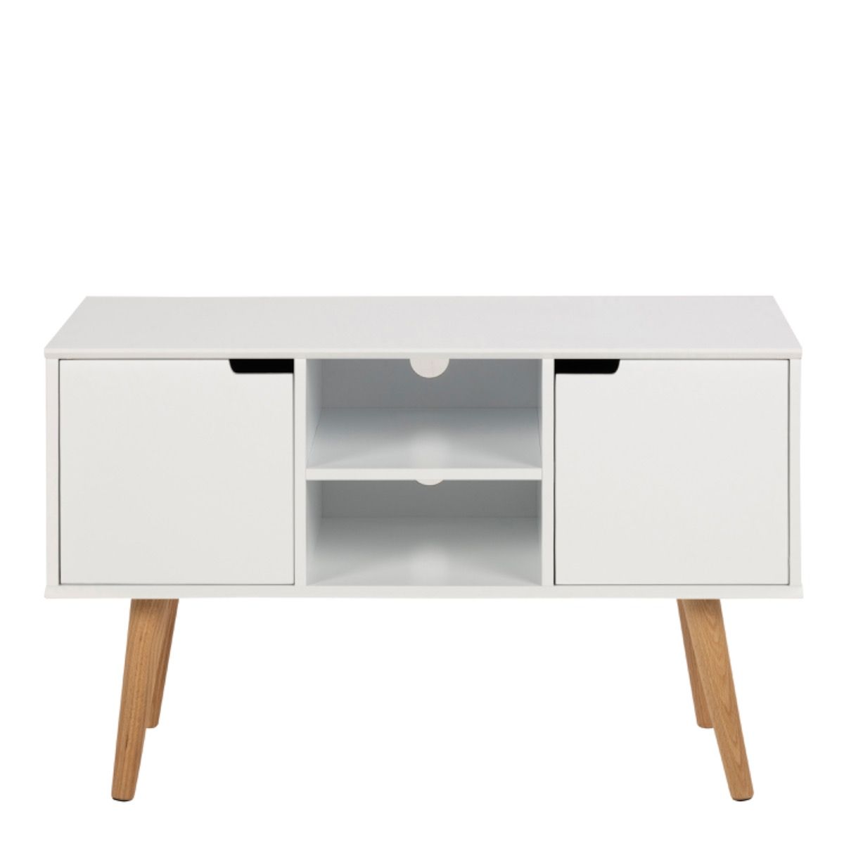 Mitra 2 Door Small Compact Sideboard In White - Price Crash Furniture