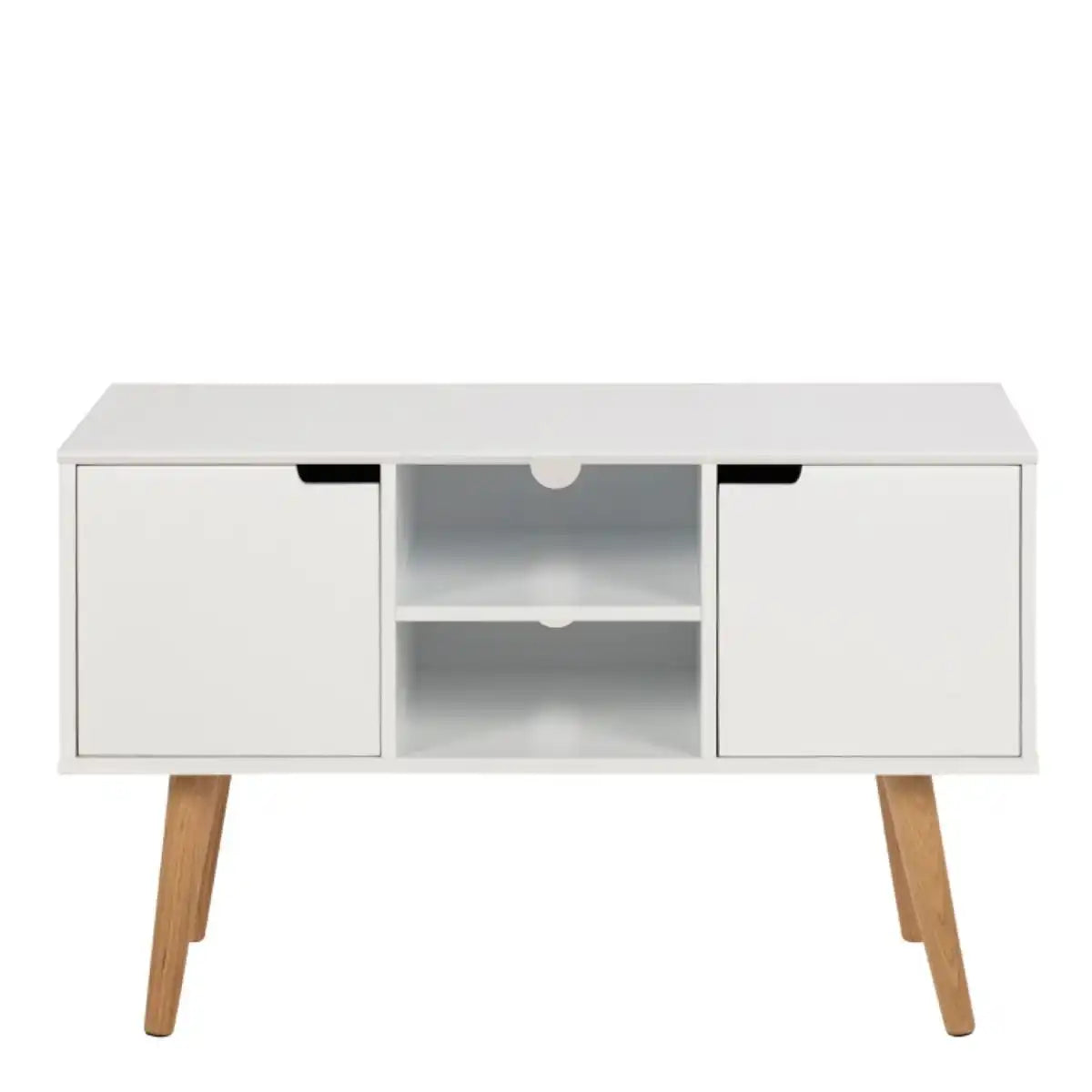 Mitra 2 Door Small Compact Sideboard In White - Price Crash Furniture