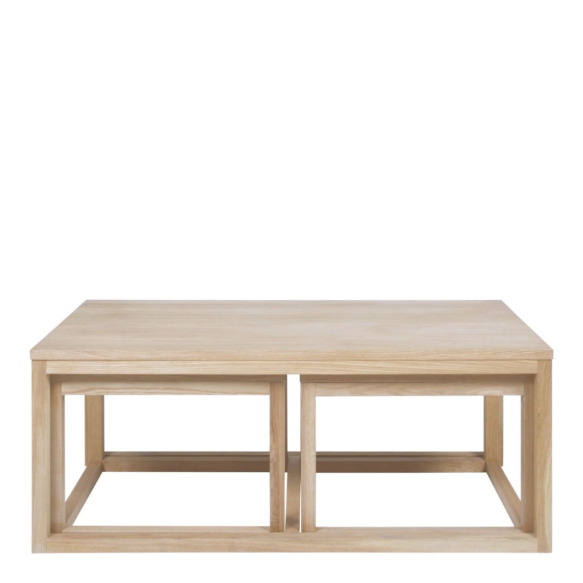 Cornus Nesting Coffee Table In Oak Set Of 3 - Price Crash Furniture