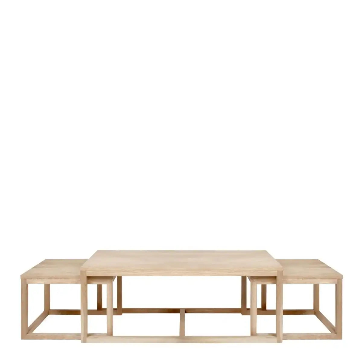 Cornus Nesting Coffee Table In Oak Set Of 3 - Price Crash Furniture