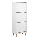 Mitra Shoe Cabinet 3 Flip Down Doors In White - Price Crash Furniture