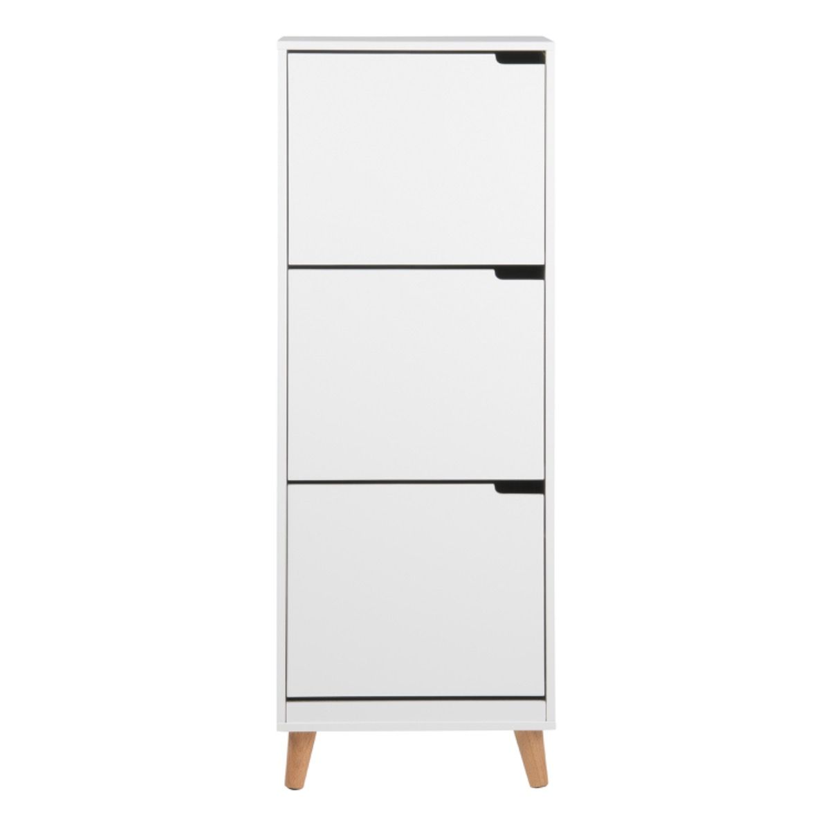 Mitra Shoe Cabinet 3 Flip Down Doors In White - Price Crash Furniture