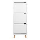 Mitra Shoe Cabinet 3 Flip Down Doors In White - Price Crash Furniture