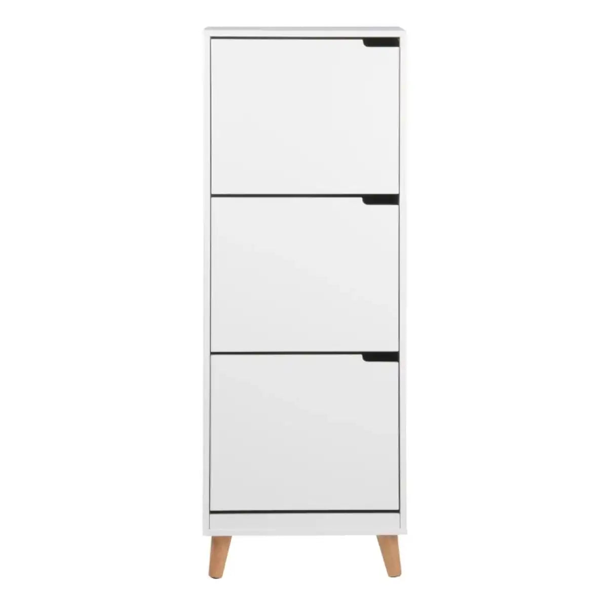 Mitra Shoe Cabinet 3 Flip Down Doors In White - Price Crash Furniture