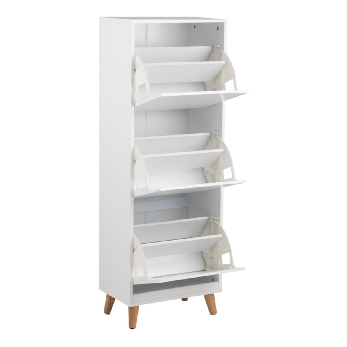 Mitra Shoe Cabinet 3 Flip Down Doors In White - Price Crash Furniture