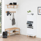 Mitra Shoe Cabinet 3 Flip Down Doors In White - Price Crash Furniture