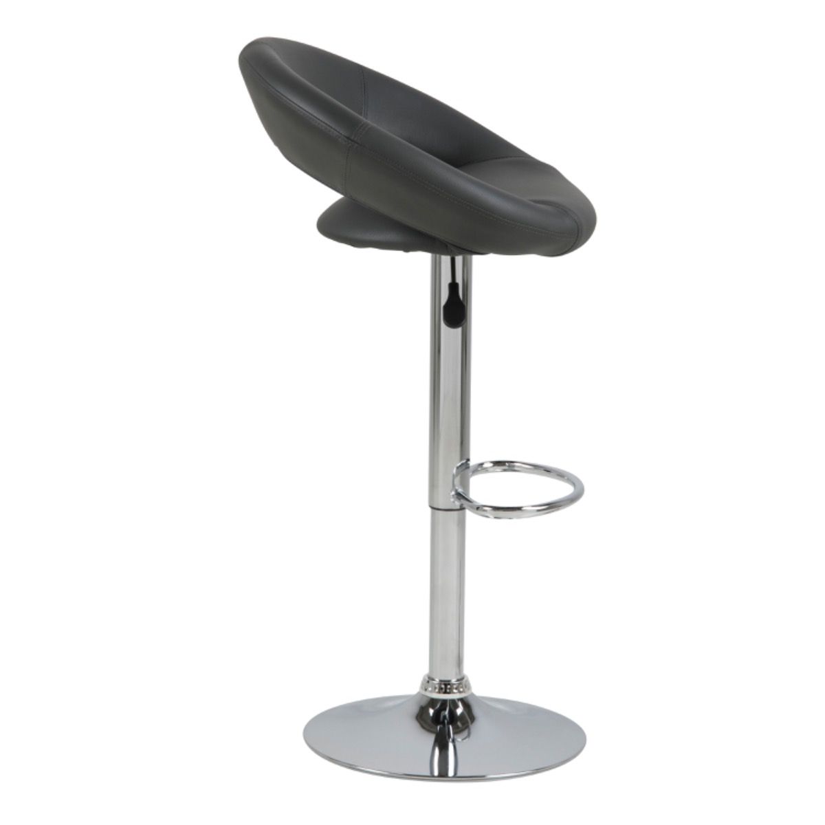 Plump Black Swivel Bar Stool With Open Back - Price Crash Furniture