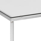 Cross Square Metal Side Table With Glass Top - Price Crash Furniture