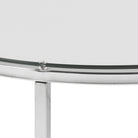 Cross Round Metal Side Table With Glass Top - Price Crash Furniture