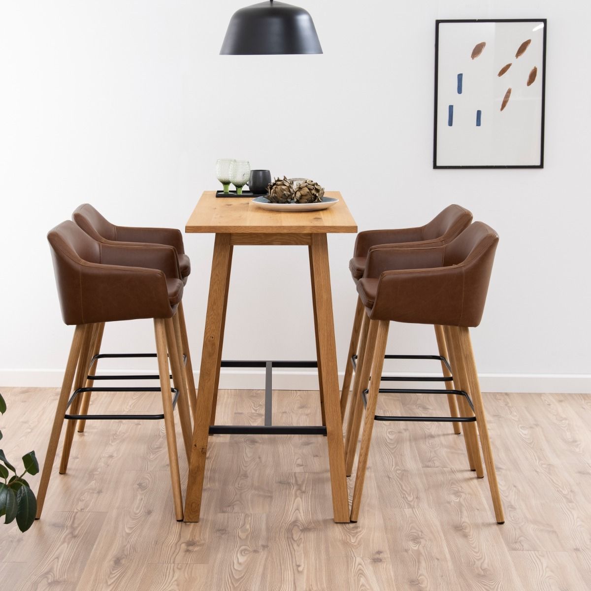 Chara Bar Table In Oak - Price Crash Furniture