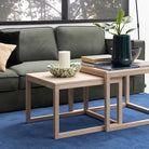 Cornus Nesting Coffee Table In White Oak Set Of 2 - Price Crash Furniture