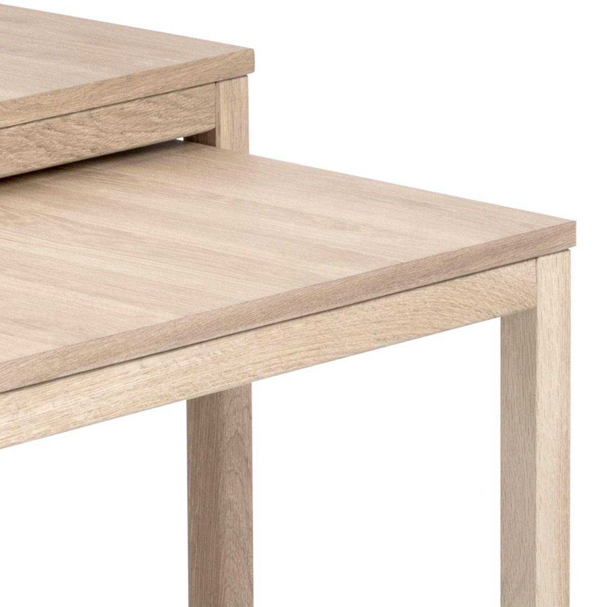 Cornus Nesting Coffee Table In White Oak Set Of 2 - Price Crash Furniture