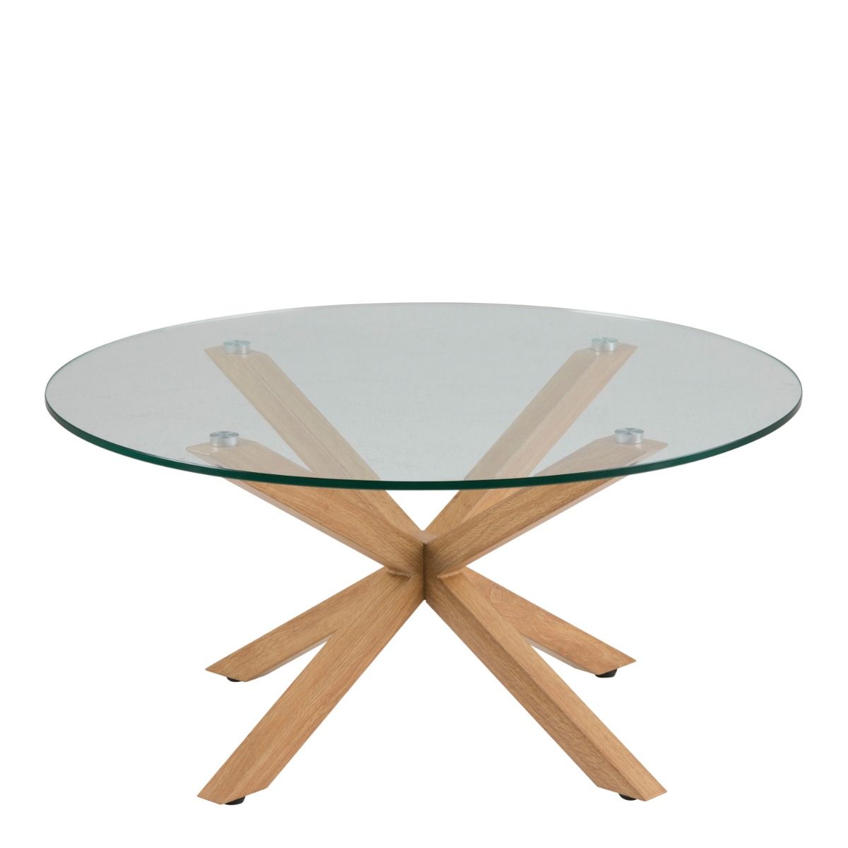 Heaven Round Coffee Table With Smoked Glass Top - Price Crash Furniture