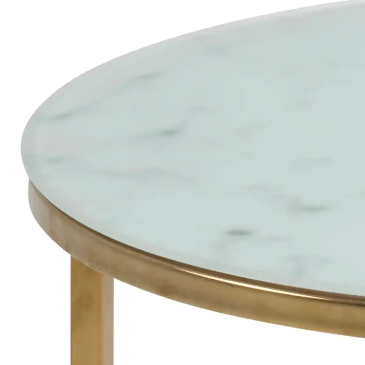 Alisma Round Side Table With White Marble Effect Top - Price Crash Furniture