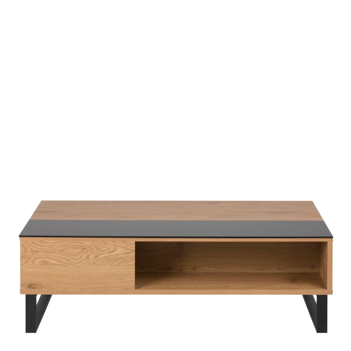 Azalea Lift Up Storage Coffee Table In Black & Oak - Price Crash Furniture