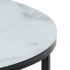 Alisma Round Coffee Table With Shelf and Marble Effect Top & Black Legs - Price Crash Furniture