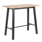 Chara Bar Table In Black & Oak - Price Crash Furniture