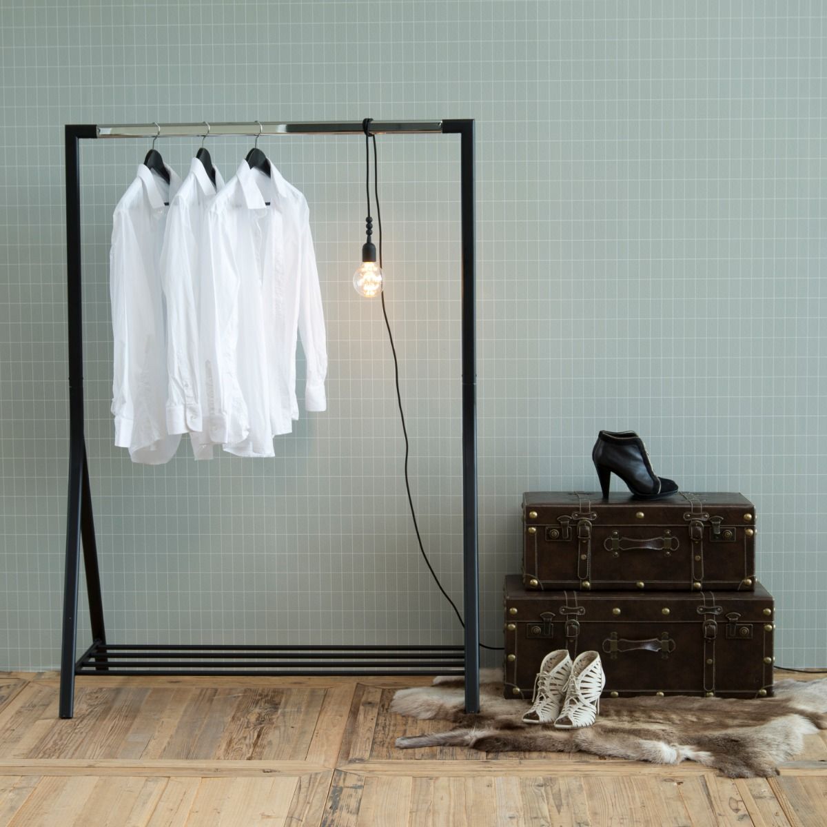 Brent Clothes Rack In Black - Price Crash Furniture