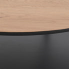 Goldington Round Coffee Table With Oak Top & Black Legs - Price Crash Furniture