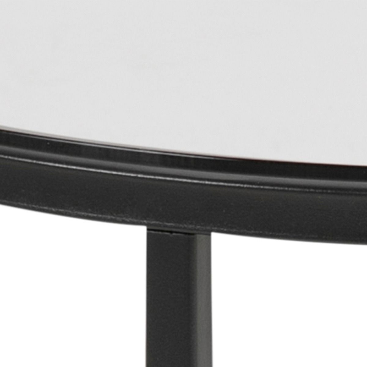 Cross Round Metal Side Table With Smoked Glass Top - Price Crash Furniture