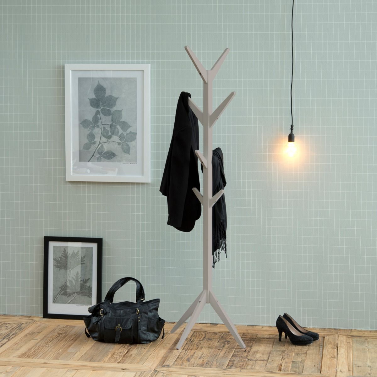 Ascot Modern Coat Hanger Stand In Grey - Price Crash Furniture