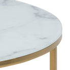 Alisma Round Coffee Table With Marble Effect Top & Gold Legs - Price Crash Furniture