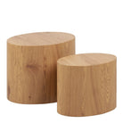 Mice Oval Coffee Table In Oak Set Of 2 - Price Crash Furniture