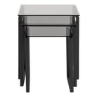 Katrine Modern Nest Of Tables With Smoked Glass Top Set Of 3 - Price Crash Furniture