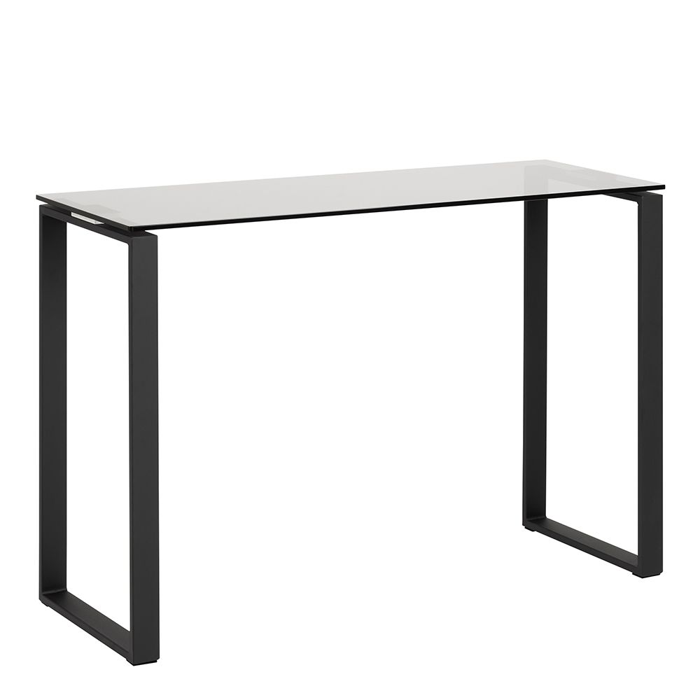 Katrine Modern Console Table With Smoked Glass Top - Price Crash Furniture