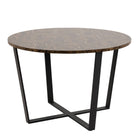 Amble Round Dining Table With Brown Marble Effect Top - Price Crash Furniture