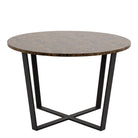 Amble Round Dining Table With Brown Marble Effect Top - Price Crash Furniture