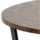 Amble Round Dining Table With Brown Marble Effect Top - Price Crash Furniture