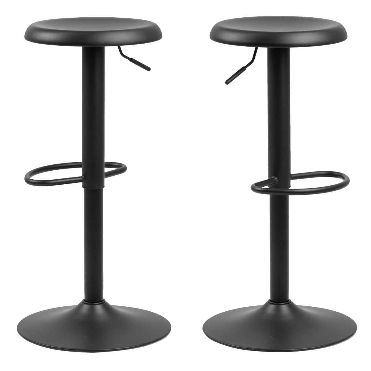 Finch Black Bar Stool Without Back Set Of 2 - Price Crash Furniture