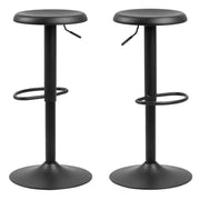Finch Black Bar Stool Without Back Set Of 2 - Price Crash Furniture