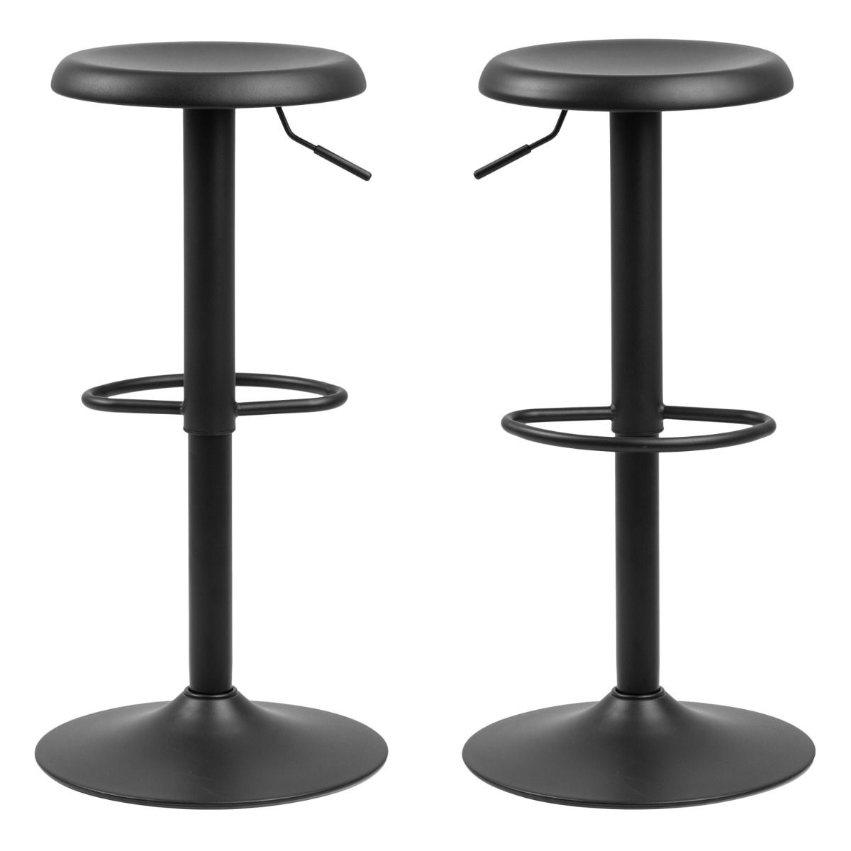 Finch Black Bar Stool Without Back Set Of 2 - Price Crash Furniture